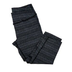 Beyond Yoga Cropped Gray Black Striped Space dye Cropped Leggings - Size S